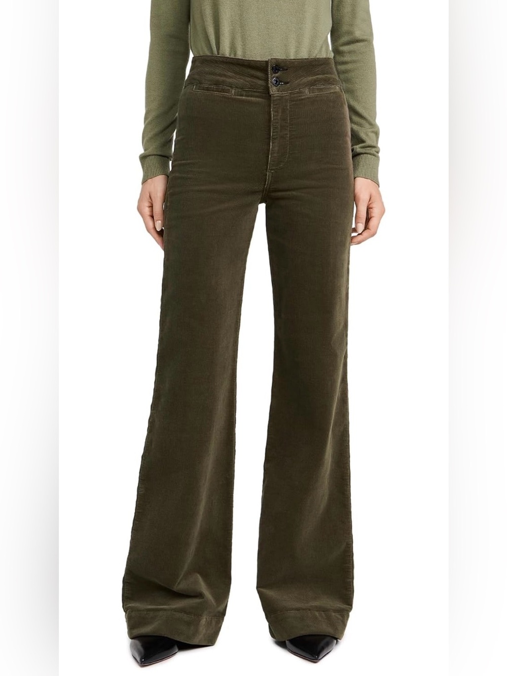ASKK NY Olive Green Corduroy Flare Pants